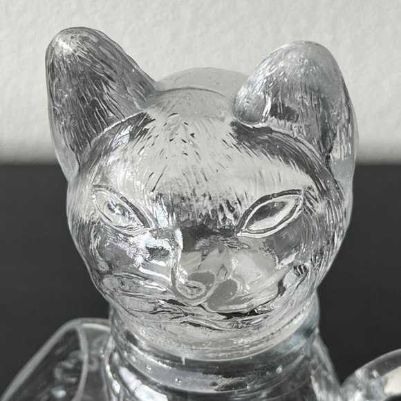Vintage WMF Clear Pressed Glass Cat Shaped Pitcher Creamer - Picture 3 of 10